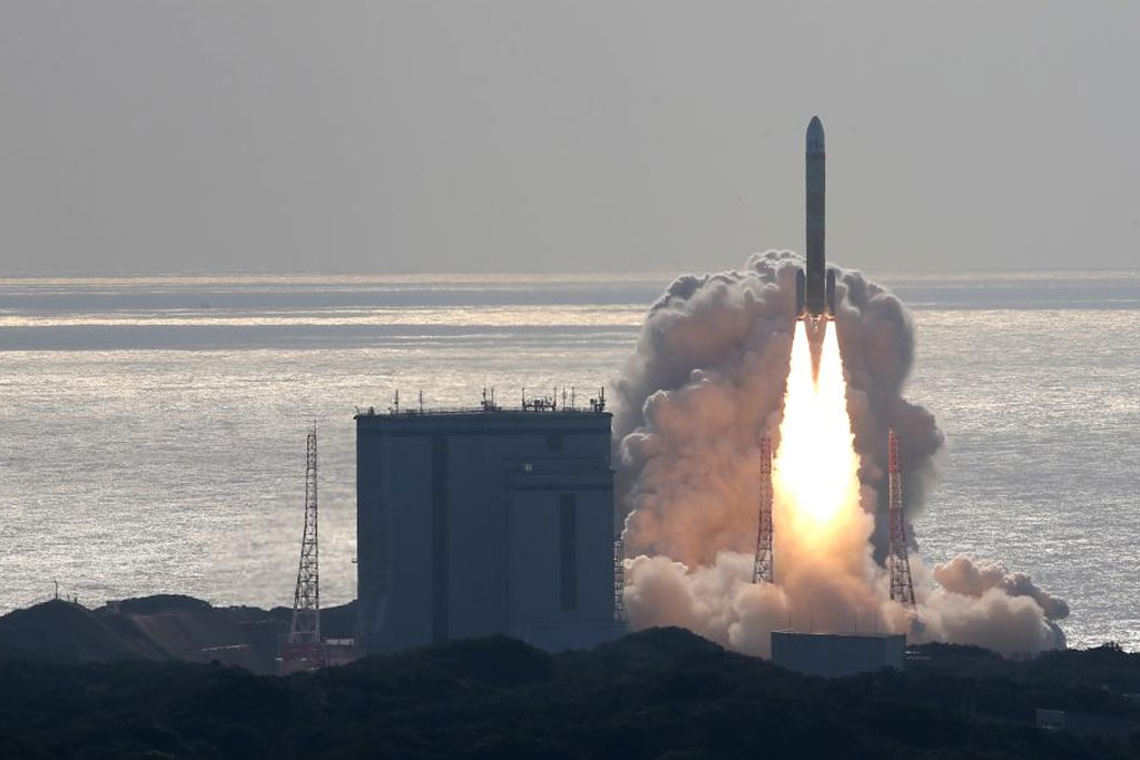 El H3 en el segundo vuelo de prueba se lanzo desde el Centro Espacial de TuneGashima en la isla de Tanegashima, Prefectura de Kagoshima, al suroeste de Japon, 17 de febrero de 2024. Foto: Xinhua