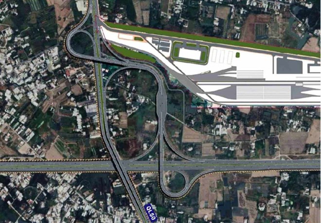 Perspectiva de la autopista Ben Luc - Long Thanh con la autopista 50. Foto: Departamento de construccion de la ciudad de Ho Chi Minh