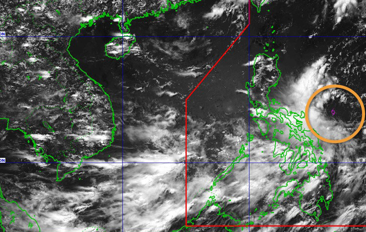 The low pressure near the East Sea is forecast to strengthen into a tropical depression. Satellite photo: PAGASA