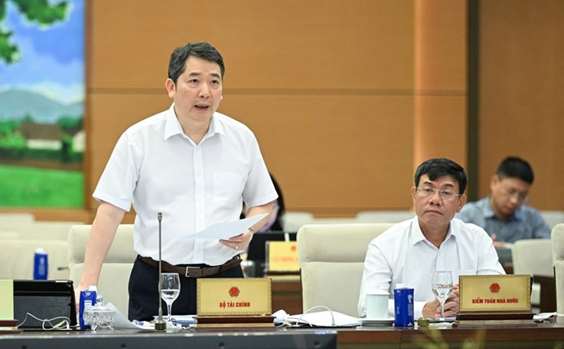 Deputy Minister of Finance Cao Anh Tuan said that the draft law stipulates that the Vietnam Fatherland Front and socio-political organizations are allowed to manage and invest capital in enterprises. Photo: Quochoi.vn