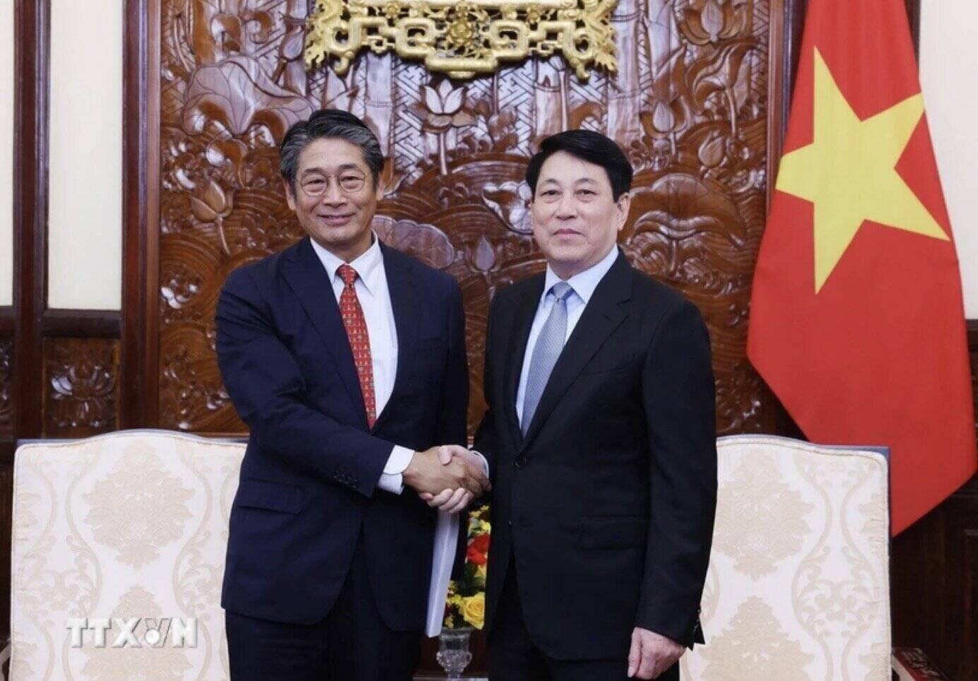 Politburo member and President Luong Cuong received the Japanese Ambassador to Vietnam Ito Naoki. Photo: VNA