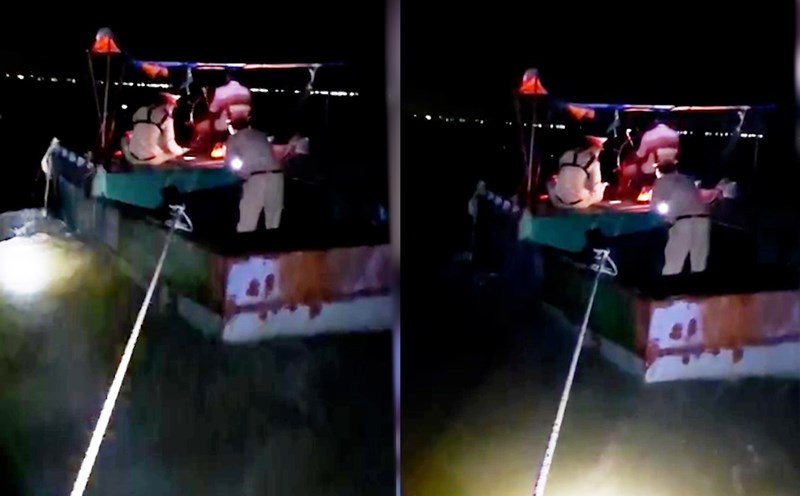 The Traffic Police of Vinh Long Province Police inspected the vehicle. Photo: Dieu Hoang