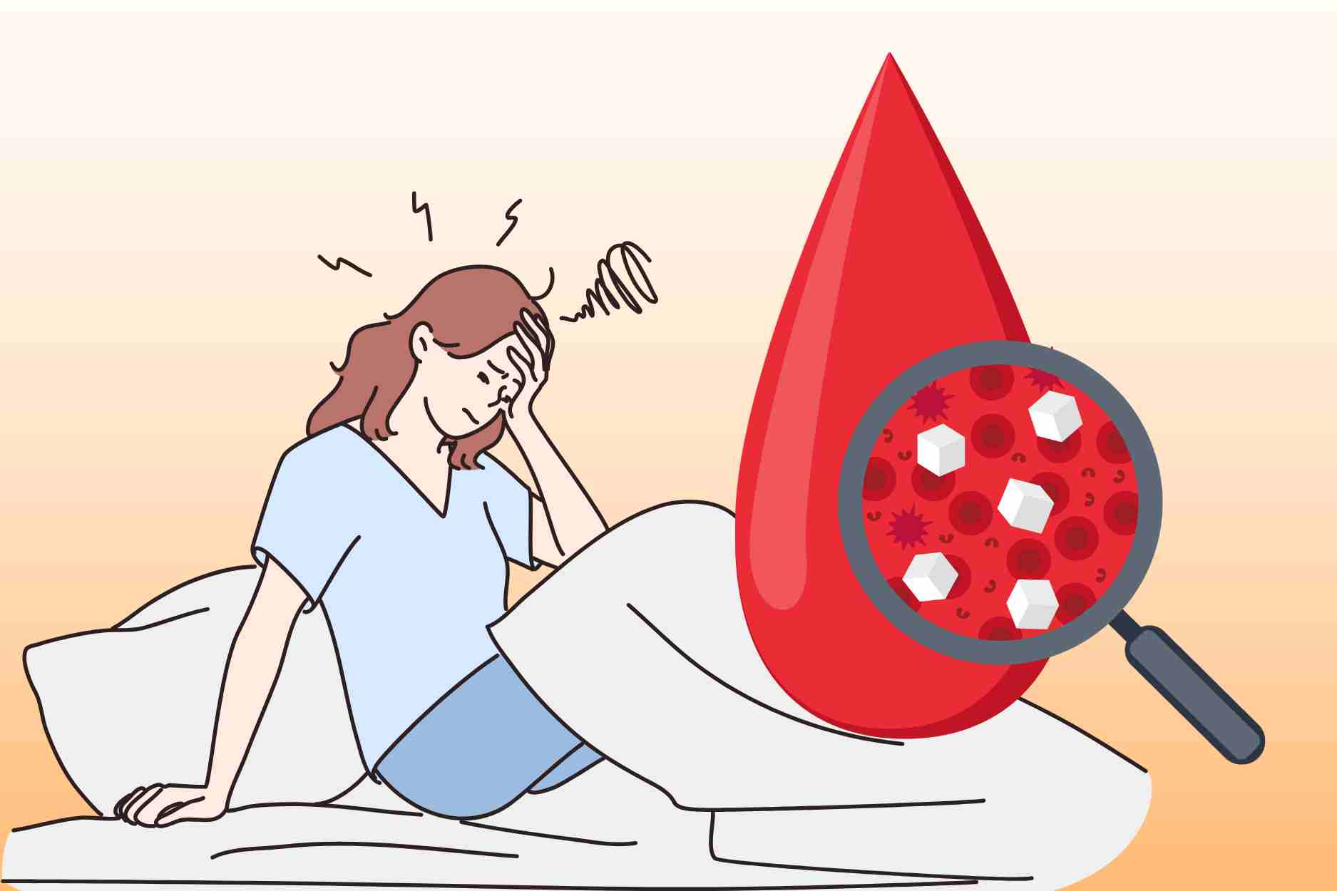 Reasons why blood sugar affects sleep in menopausal women. Graphics: Dinh Dinh