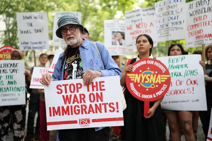Una protesta contra la lucha contra la inmigracion en Nueva York, EE. UU., El 6 de junio. Foto: AFP