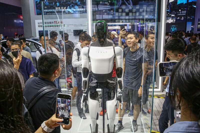 Tesla's Optimus-shaped robot. Photo: AFP