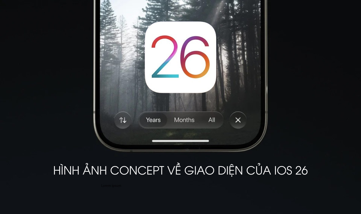 El nuevo diseño en iOS 26 de Apple se centrara en la luz y la transparencia, similar a la interfaz de vidrio digital (interfaz de vidrio) en las visiones. Foto grafica van thang