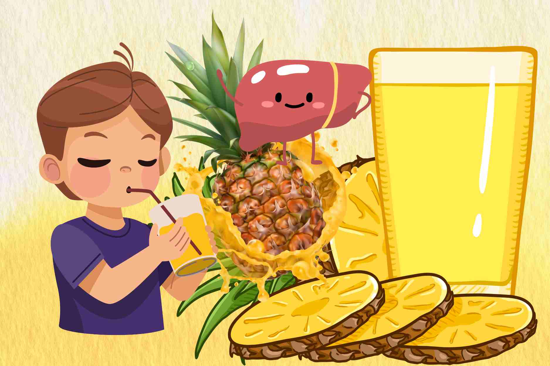 The golden time to drink pineapple juice to support the most effective liver detoxification. Graphics: Dinh Dinh