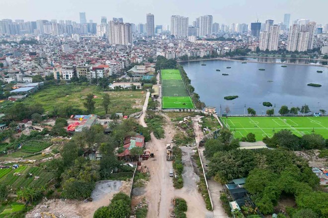 Se construiran y ampliaran 4 rutas en el distrito de Thanh Xuan en 2025. Foto: Huu Chanh