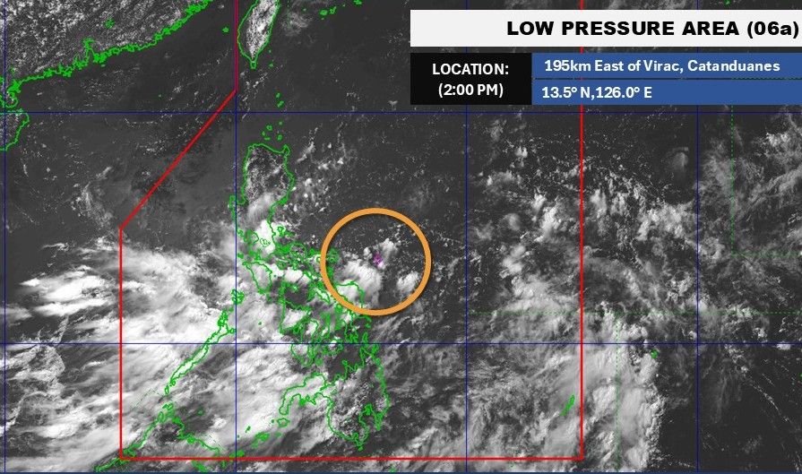 La baja presion cerca de Filipinas a las 2pm 7.6.2025 probablemente era mas fuerte en una tormenta. Foto: Pagasa