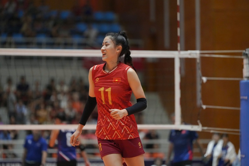 Reclutamiento de voleibol femenino vietnamita para conocer a Taiwan (China) en AVC Nations Cup 2025. Foto: VFV