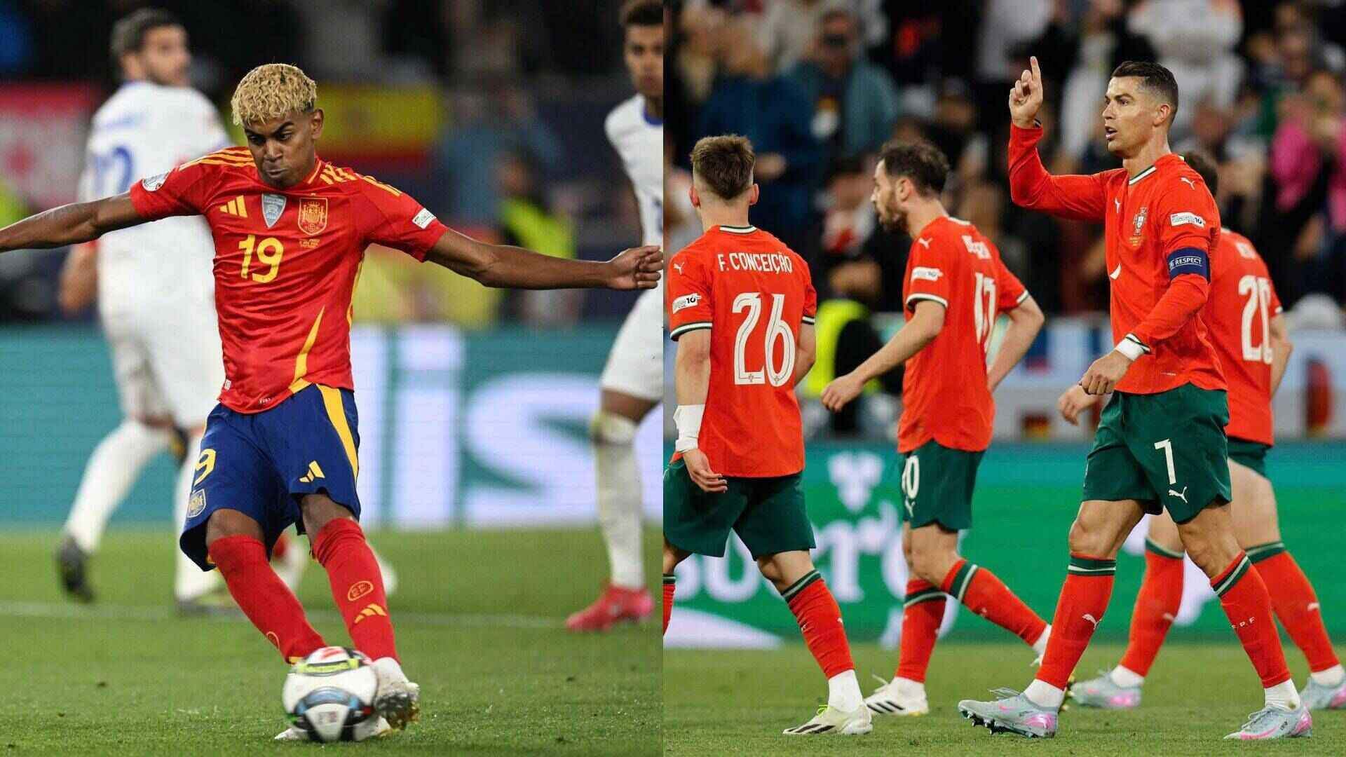Spain vs Portugal in the Nations League final. Photo: AFP