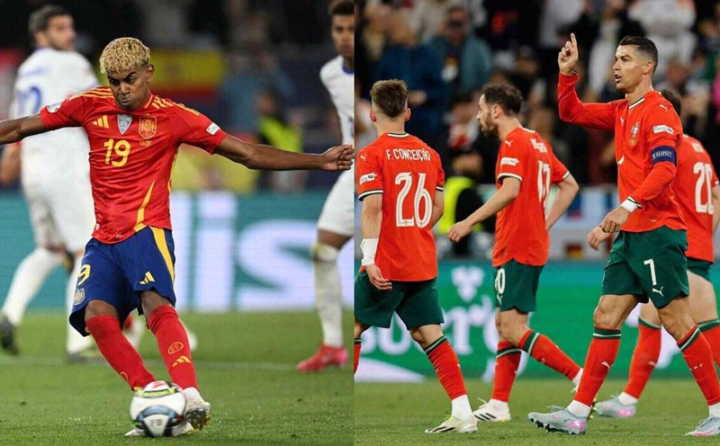 Spain vs Portugal in the Nations League final. Photo: AFP