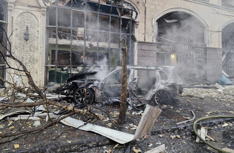 Un ataque de UAV ruso contra Ucrania. Foto: Xinhua