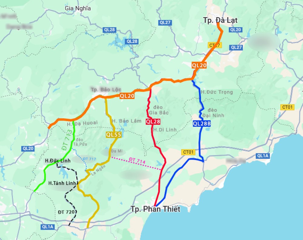 Minh hoa cac tuyen duong tu Binh Thuan len thanh pho Da Lat, tinh Lam Dong. Anh: Duy Tuan