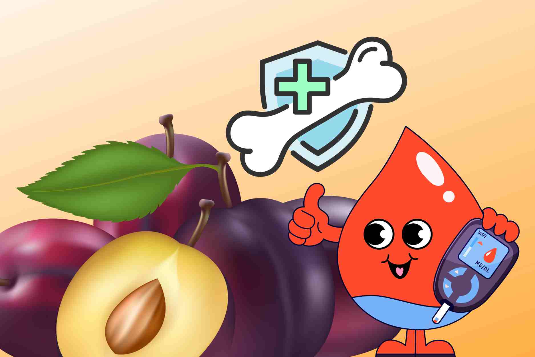 El pensamiento es solo un refrigerio, las ciruelas ayudan a proteger el corazon y controlar el azucar en la sangre