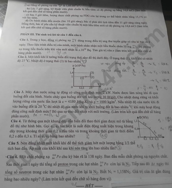 De thi thu tot nghiep THPT mon Ly 2025 - So GDDT Binh Phuoc lan 1. Anh: Tuyensinh247