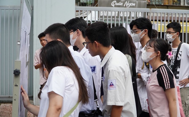 Looking up the benchmark scores of universities last year is a way to help candidates orient more clearly when applying for admission. Photo: Van Trang