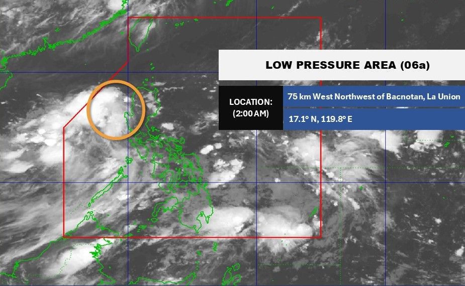 Es probable que la baja presion cerca del Mar del East sea mas fuerte en la tormenta en las proximas 24 horas. Foto: Pagasa