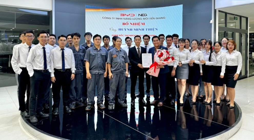 On June 4, the official inauguration of the General Director of the showroom took place at BYD NEG Tien Giang showroom. Photo: BYD
