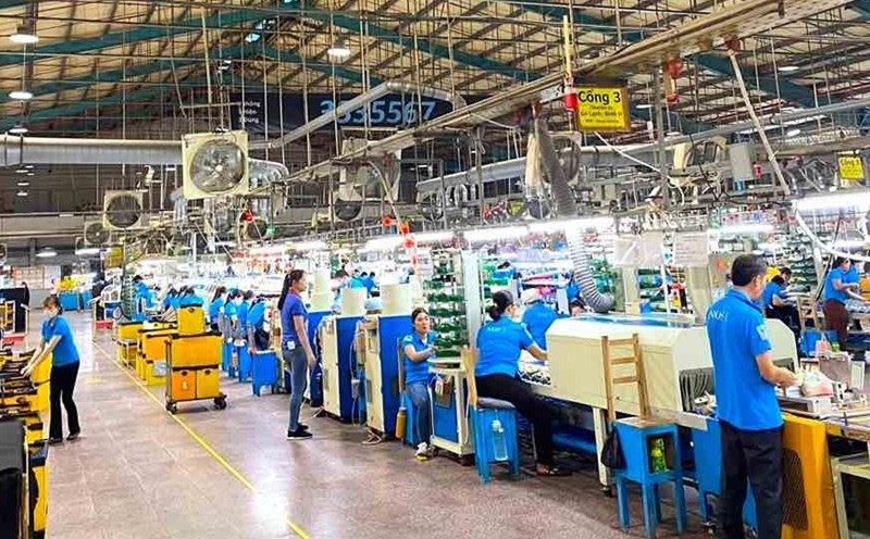 Union members of Chang Shin Vietnam Co., Ltd. in Vinh Cuu district, Dong Nai province. Photo: HAC