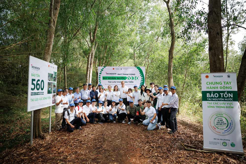 Heineken Việt Nam hoàn thành mục tiêu bù hoàn nước tại lưu vực sông Tiền sớm 5 năm so với dự kiến. Ảnh: DN cung cấp