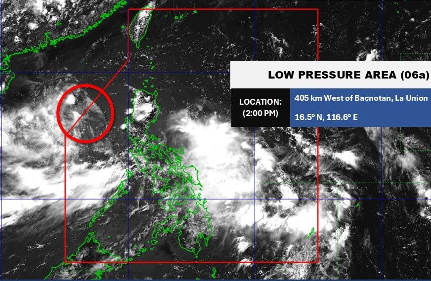 Low pressure 06a is likely to become storm No. 1 in the East Sea. Photo: PAGASA