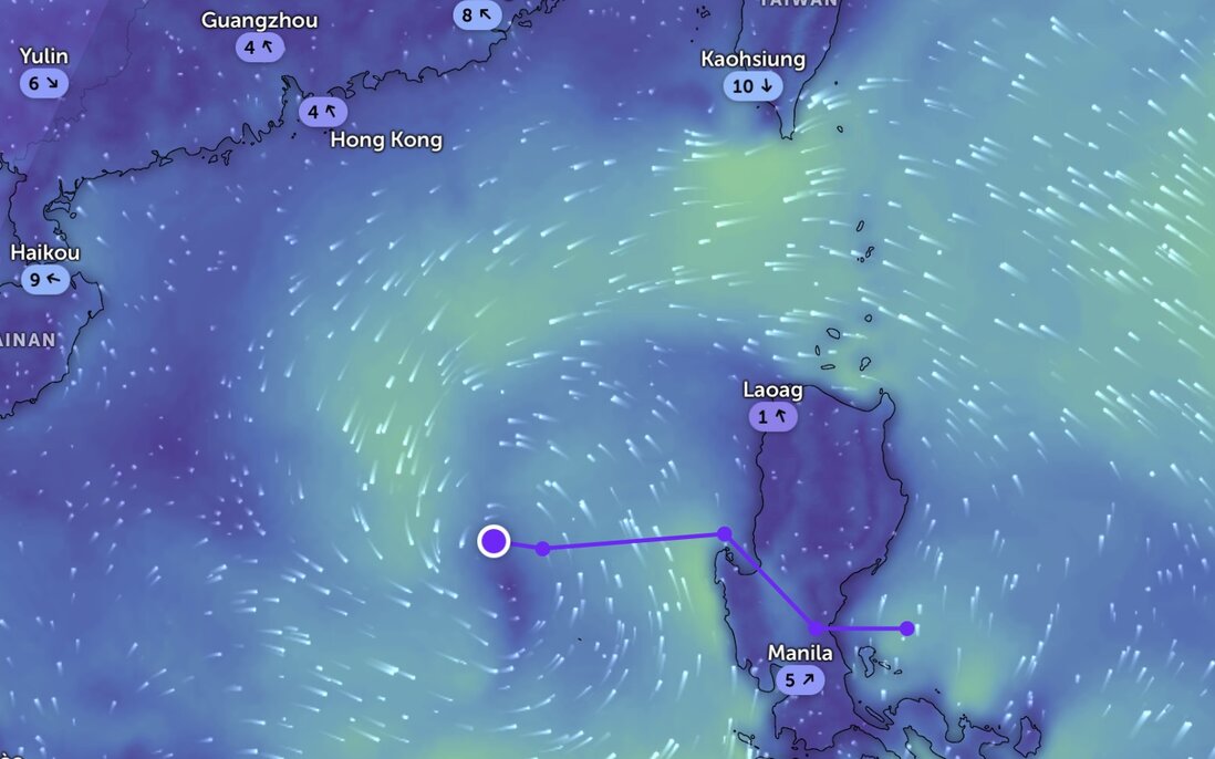 Baja presion en los pronosticos del Mar del Sur de China para convertirse en una tormenta No. 1 wutip. Foto: Zoom Earth