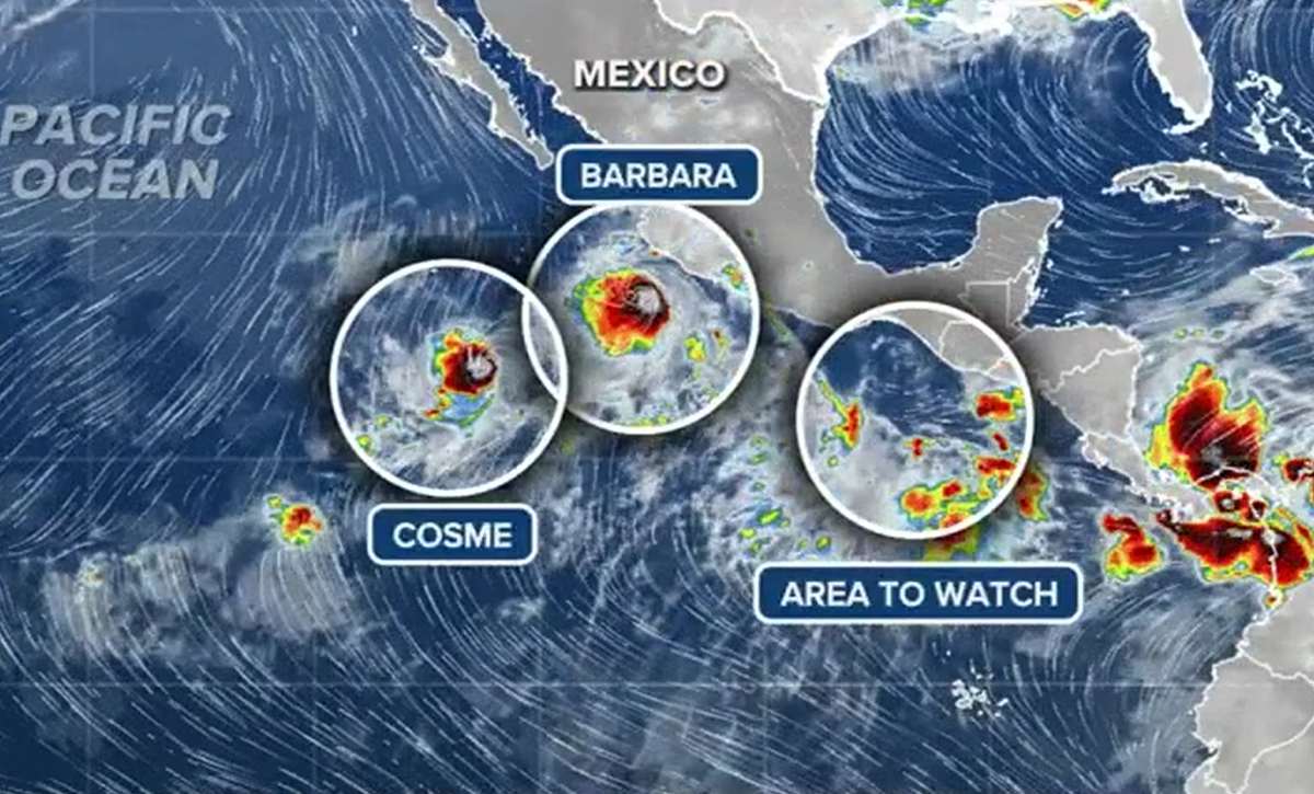 Aparecieron tres tormentas en el Pacifico Oriental. Foto: NHC