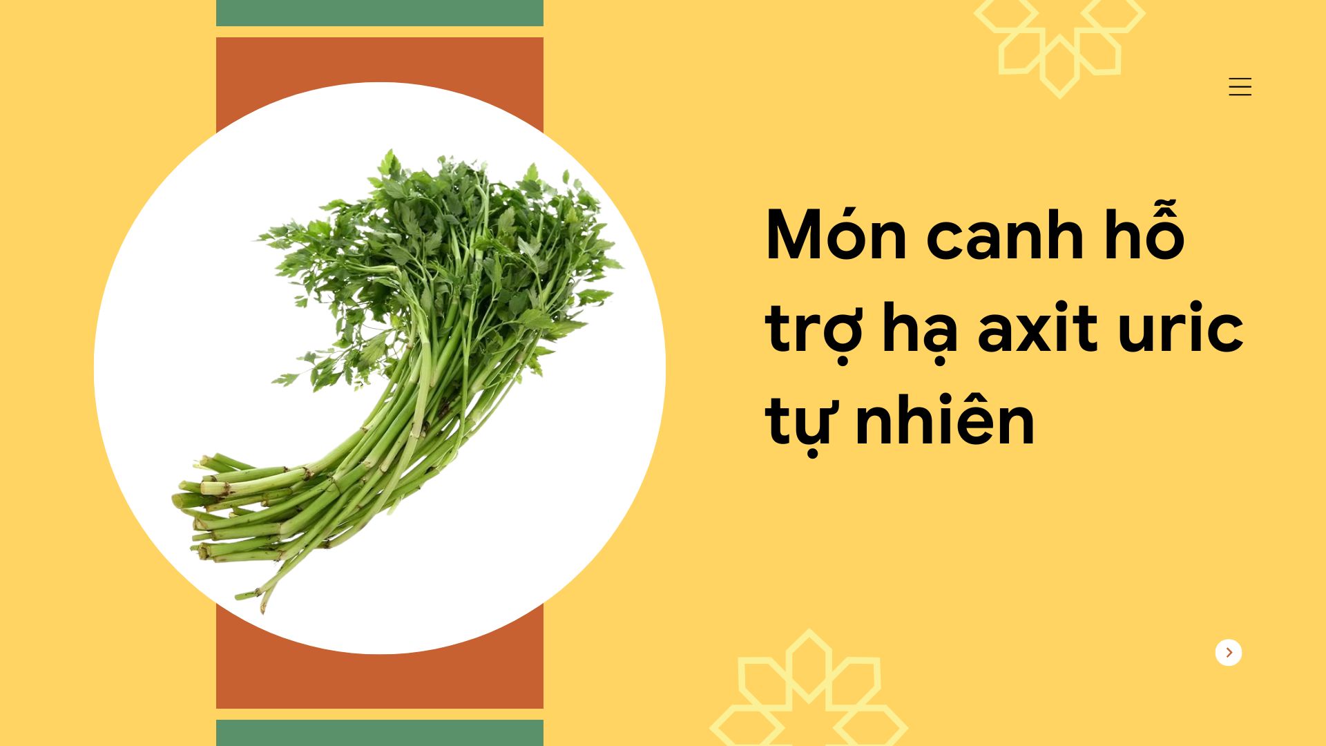 Celery soup helps control uric acid naturally. Graphic photo: Huong Son