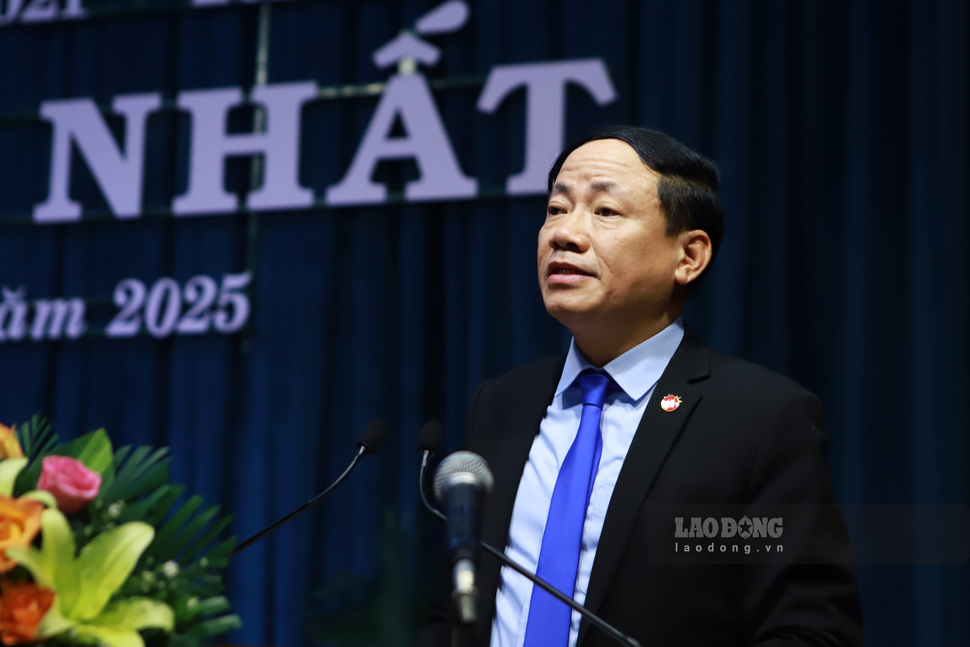 Ong Pham Anh Tuan phat bieu nhan nhiem vu. Anh: Hoai Phuong
