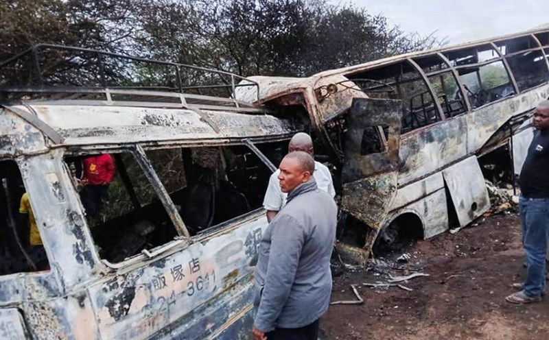 Scene of the accident of 2 buses in Indonesia on June 28. Photo: Xinhua