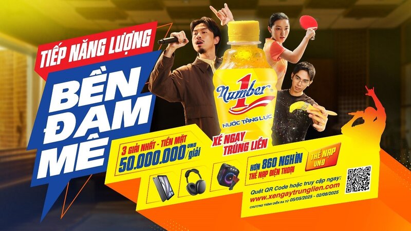 Nuoc tang luc Number 1 dang trien khai chuong trinh khuyen mai he khung chua tung co voi hon 860.000 giai thuong co tong tri gia 10 ti dong. Ảnh: Tan Hiep Phat