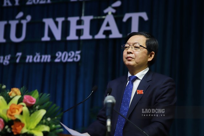 Gia Lai 지방 당위원회 서기 Ho Quoc Dung은 새로운 지방의 단결 중심지가 될 것을 약속했습니다. 사진: Hoai Phuong