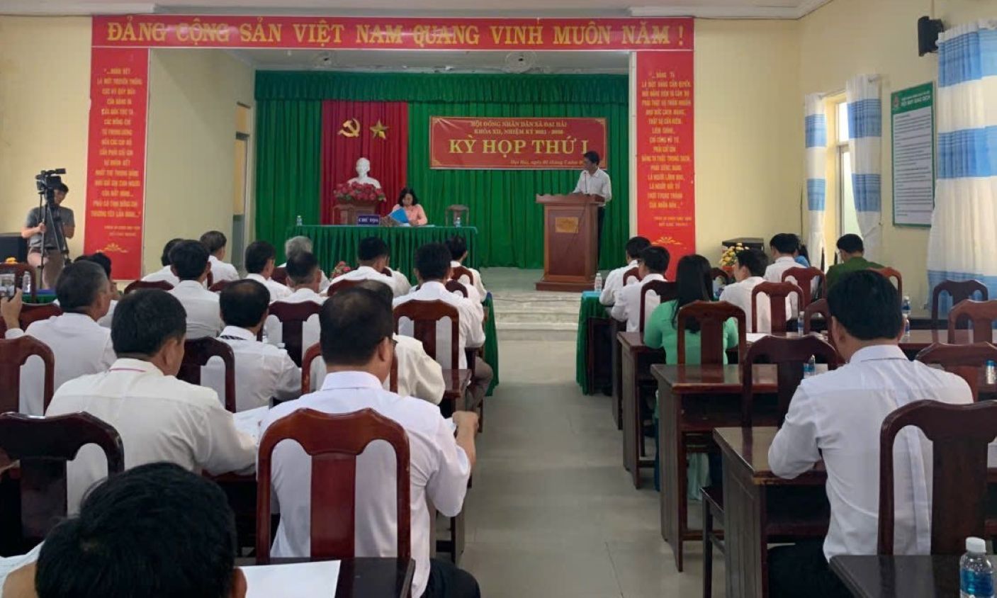 Ky hop thu nhat HDND xa Dai Hai, TP Can Tho nhiem ky 2021- 2026 dien ra thanh cong tot dep. Anh: Thanh Tuyen