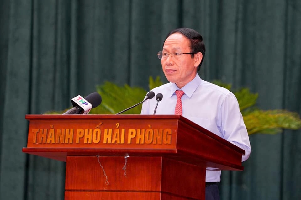 Bi thu Thanh uy Le Tien Chau phat bieu tai ki hop. Ảnh: Cong TTDT Hai Phong