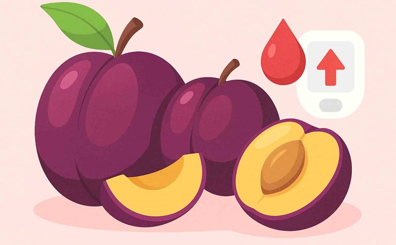 Eating a lot or eating plums on an empty stomach can cause blood sugar to rise rapidly. Graphic photo: Huy Hoang