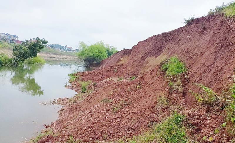 산사태 위치 산사태 지역. 사진: Bac Ninh 도시 정보 포털
