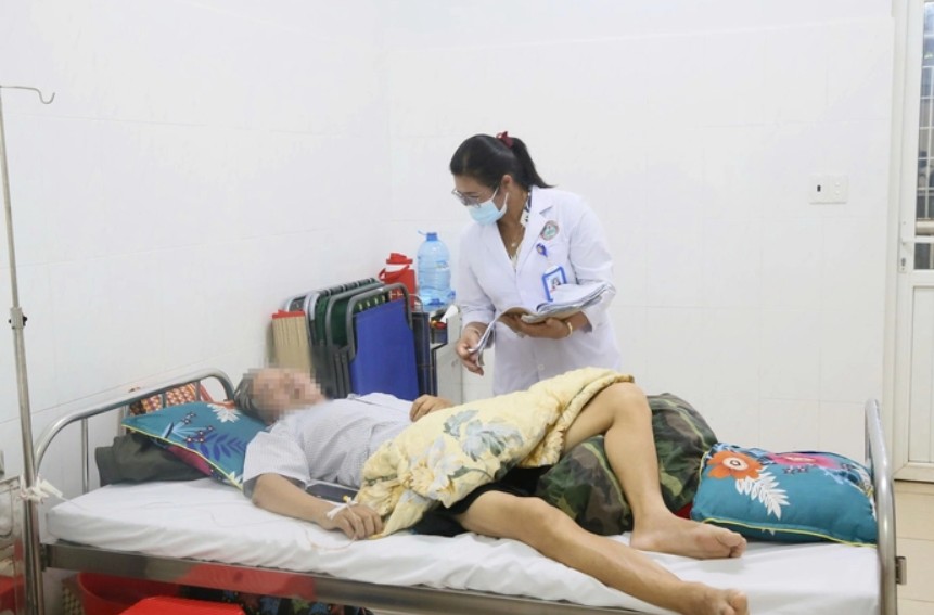 ホイットモア感染症の症例が病院で治療中。写真:バオ・チュン