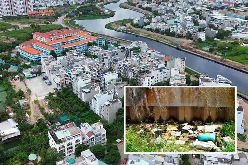 The project to renovate the longest canal in Ho Chi Minh City is littered with mud and waste
