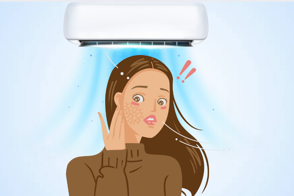 エアコンの過剰使用は、肌の健康に影響を与えます。グラフィック:ティエン・ニャン