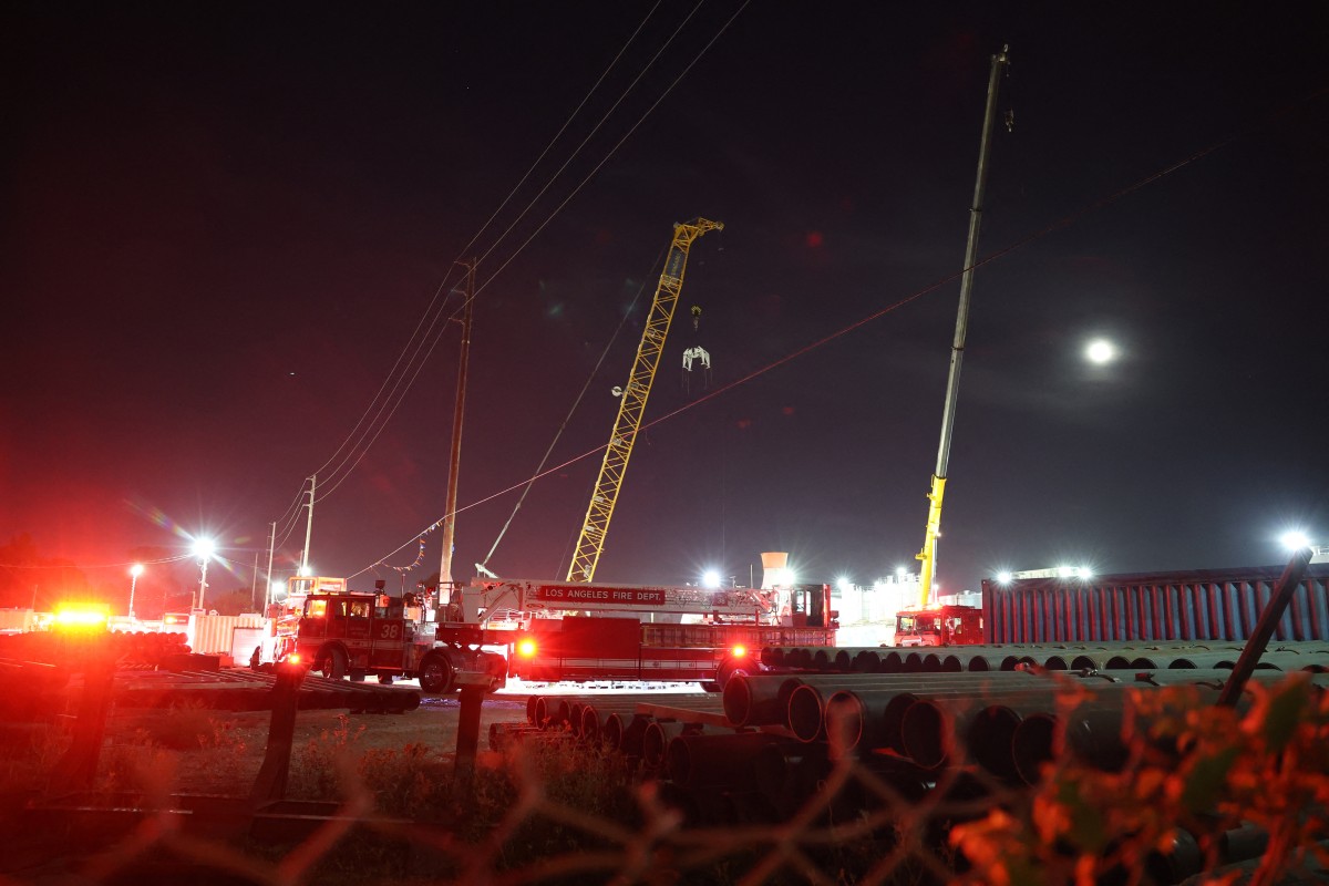 The area where the tunnel collapsed in Los Angeles, USA on July 9. Photo: AFP