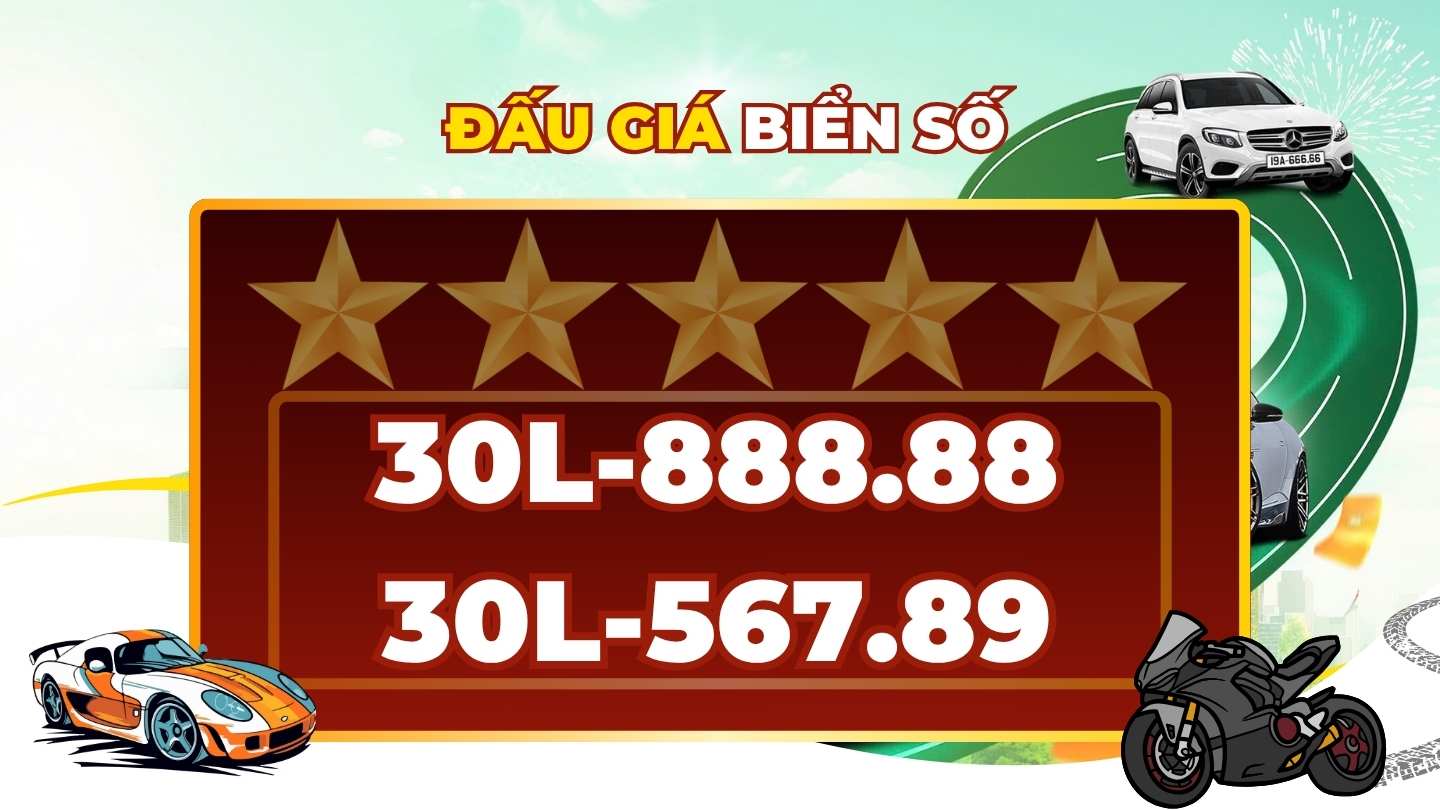 번호판 30L-888.88과 30L-567.89가 7월 10일 오후 경매에 함께 등장했습니다