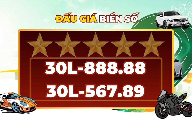 License plates 30L-888.88 and 30L-567.89 both appeared in the auction on the afternoon of July 10