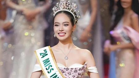 Hoa hau Thanh Thuy lam nen ki tich khi dang quang Hoa hau Quoc te 2024. Anh: Nhan vat cung cap