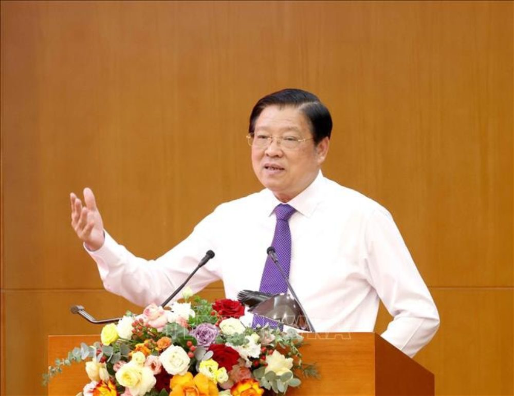 판딘짝 씨는 여론이 관심을 갖는 범죄 사건 사건 특히 각급 당 대회 인사와 관련된 내용을 철저히 조사하고 처리하는 데 집중하여 자문하고 지시할 것을 요청했습니다. 사진: TTXVN