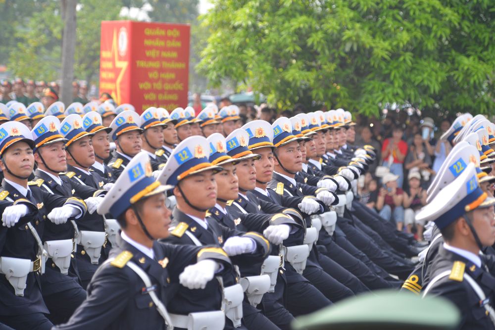 Cac khoi luyen tap, hop luyen dieu binh, dieu hanh tai khu vuc Lang Van hoa - Du lich cac dan toc Viet Nam, ngay 9.7. Anh: Hai Nguyen