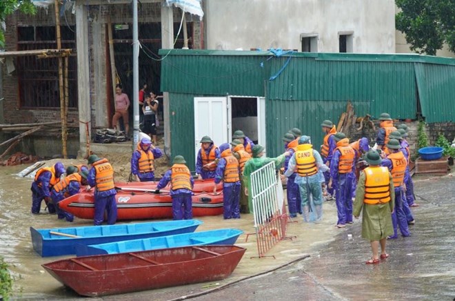 Công an chủ động ứng phó với mưa lớn, lũ lụt ở Bắc Bộ