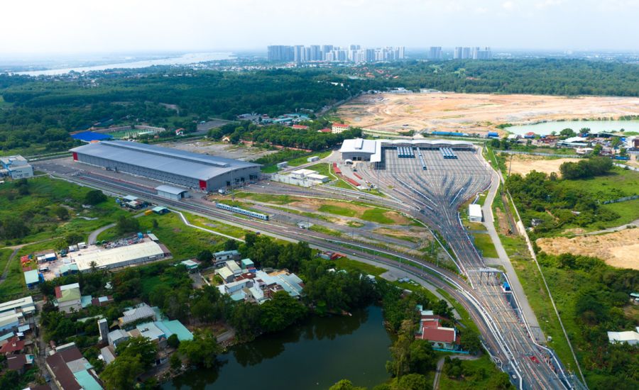 메트로 1호선(벤탄 - 수오이띠엔)의 롱빈 차량기지. 사진: Minh Quan