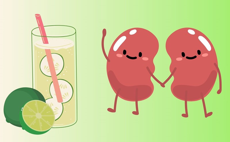 The golden time to drink lemon water helps the kidneys self-filter out toxins. Graphics: Dinh Dinh