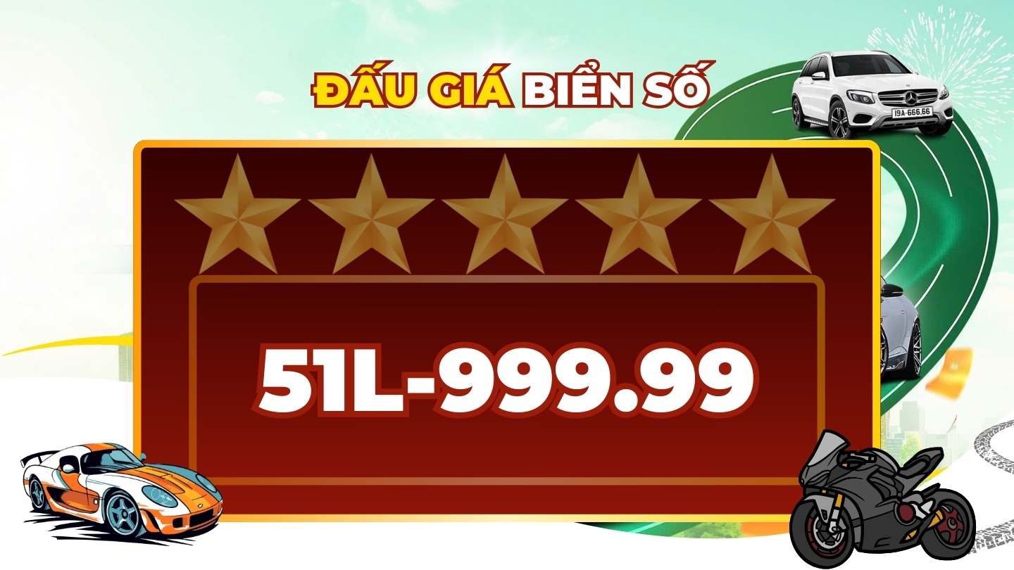 Super license plate 51L-999.99 officially appeared in the auction on July 11